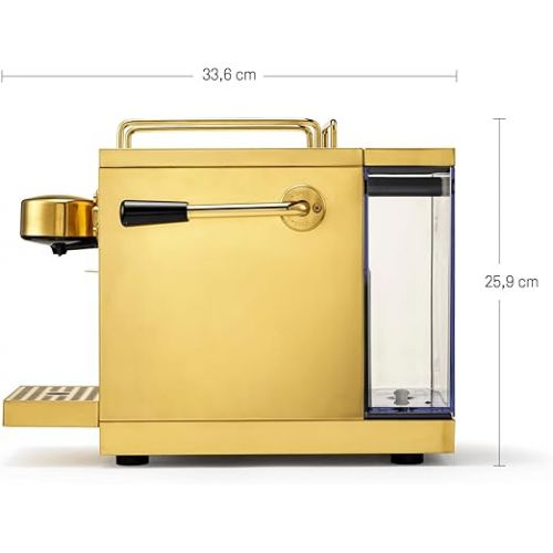  Sjostrand The Original Espresso Machine, Compatible with Nespresso, Stainless Steel Case, Scandinavian Design, Brass