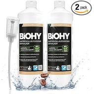 BiOHY Fully Automatic Coffee Machine Descaler (2 x 1 Litre) + Dosing Dispenser | Liquid Descaler for Coffee Machines & Kettles | Effective Limescale Remover for All Brands | Compatible with All Devices