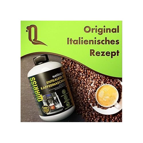  QUARISS 100% Natural Descaler, Coffee Machines, Descaler, Coffee Machine & Fully Automatic Coffee Machines, Compatible with All Manufacturers, Fully Automatic Coffee Machine, Limescale Remover, 2 x