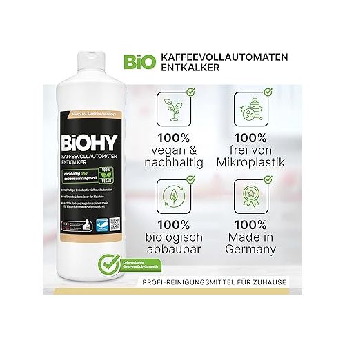  BiOHY Fully Automatic Coffee Machine Descaler (6 x 1 Litre) | Liquid Descaler for Coffee Machines & Kettles | Effective Limescale Remover for All Brands | Compatible with All Devices