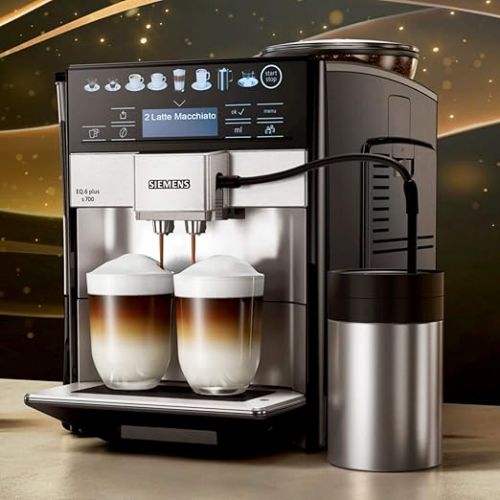  Siemens EQ.6 Plus S700 Fully Automatic Coffee Machine, TE657M03DE, Automatic Cleaning, Direct Selection, Two Cups Simultaneously, 1,500 Watt, Stainless Steel