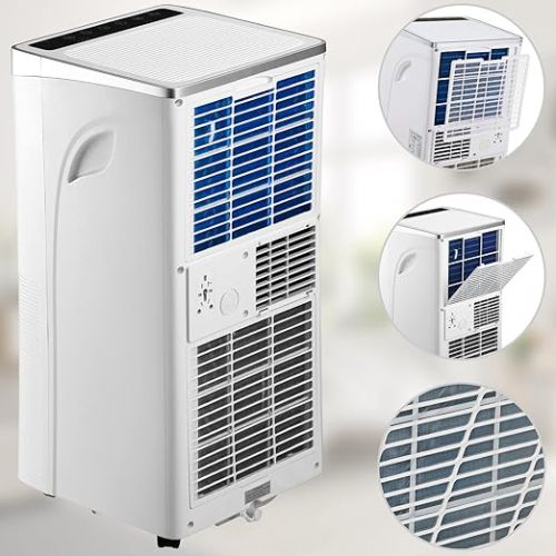  Monzana MZKA780 Mobile 4-in-1 Air Conditioner and Dehumidifier, Remote Control, with Exhaust Hose, 7000 BTU, Sleep Mode