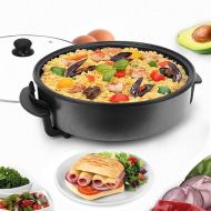 SUPERLEX Multifunctional Pan 9.6 Litres, Electric Multi Pan with Lid 42 x 9 cm 1500 Watt, Electric Pizza Pan, Electric Party Pan