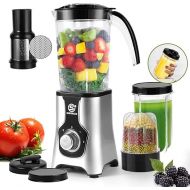 SUPERLEX Electric Smoothie Maker and Stand Mixer Set, Multifunctional Stand Blender for Juicing, Grinding, Ice Crushing, Mixer with Bottle Lid for Kitchen, Portable Travel BPA Free