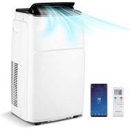 GOPLUS 5 in 1 Klimaanlage mit Abluftschlauch, mobiles Klimagerat 14000BTU - Kuhlen, Heizen, Entfeuchten, Beluften, Schlafmodus | 24H-Timer | WIFI | Fernbedienung | LED Display | fur Raumgroße bis 30㎡