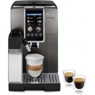 De'Longhi Dinamica Plus ECAM380.95.TB Fully Automatic Coffee Machine with LatteCrema Milk System, One-Touch Cappuccino, with 24 Recipes, 3.5 Inch TFT Colour Display, 1450 W, Titanium/Black