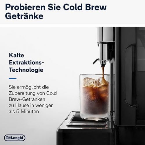  De'Longhi Eletta Explore Cold Brew ECAM452.67.G Fully Automatic Coffee Machine with LatteCrema Milk System, Hot & Cold Drinks at the Touch of a Button, 3.5 Inch TFT Touchscreen Colour Display,