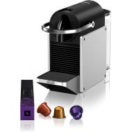 Nespresso De'Longhi Pixie EN127.S Coffee Capsule Machine, Two Direct Dial Buttons, Eco Mode, Compact Design, 19 Bar Pressure System, 1260 W, Silver/Black