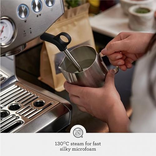  Sage - The Barista Express Impress - Supports Stuffing Bean Coffee Machine with Milk Frother, Black Truffle