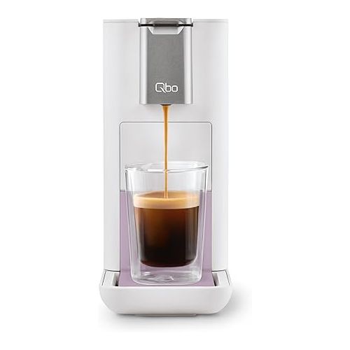  Tchibo Qbo Essential Premium Capsule Machine with 24 Recyclable Qbo Capsules for Espresso, Caffe and Caffe Grande, Compact, Innovative Design, Bright Lavender