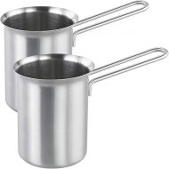 Cucina di Modena Stainless Steel Jugs: Set of 2 Stainless Steel Frothing Jugs, 0.3 L Each (Jug, Milk Jug for Induction Cookers, Milk Frother)