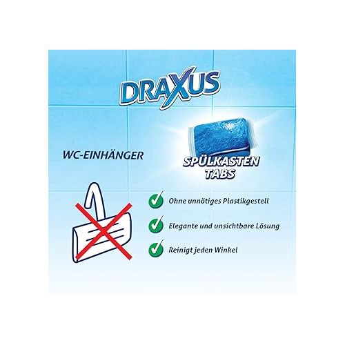  Draxus Cistern Tabs, 30 x Toilet Tabs for the Cistern in Storage Pack, Colours the Water Blue, Provides Extra Freshness and Keeps the Toilet Clean