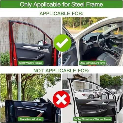 ZATOOTO Sun Protection Car Curtain - Magnetic Sun Protection Car Children (Back Seat), Opaque Suede Fabric for Better Privacy, UV Protection and Sleep, 95 x 48 cm, Pack of 2, Black
