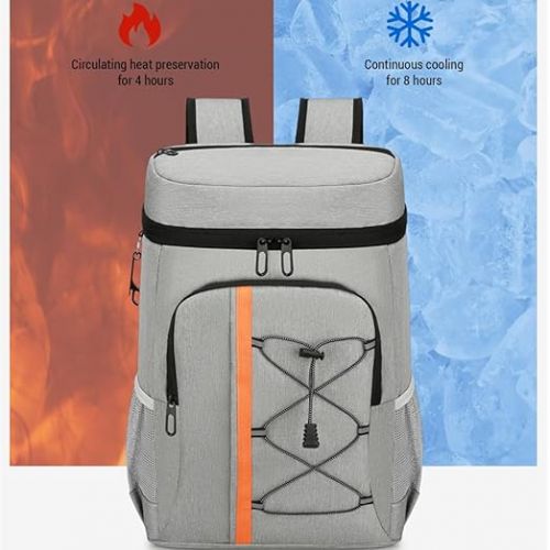  Tidyard Cool Backpack 28 L, Insulated Cooler Backpack Picnic Bag Large Insulated Cooler Bag Beer Backpack Cool Bag Men Women for Beach / Picnic / Camping / BBQ / Hiking Dark Grey