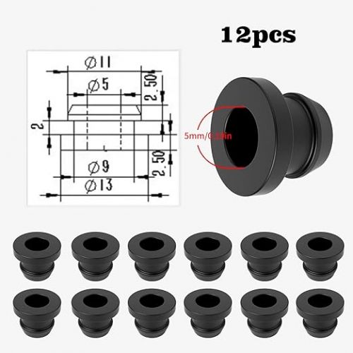  12 Stuck Gummidurchfuhrungen,Gummifuße,Rostgummifuße,Topftragergummis,Gummitullen fur Topfstutzen Kompatibel mit 5mm Staben von Dometic Smev Thetford,fur Wohnmobil-Kochfeld,Schutzgummidurchfuhrungen