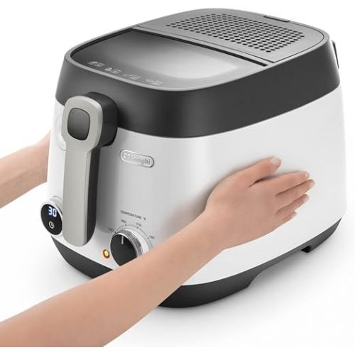  Delonghi fs6067 Solo Freestanding 1800 W Black, White - Fryer (1.5 kg, 2.4 L, 150 °C - 190 °C, Single, Black, White)