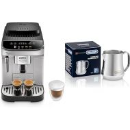 De'Longhi Magnifica Evo ECAM 292.33.SB Fully Automatic Coffee Machine with Milk Frothing Nozzle, Intuitive Control Panel, 2-Cup Function, Silver & Milk Jug DLSC060, 350 ml, Stainless Steel