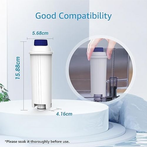  AQUA CREST Coffee Machine Water Filter Replacement for De'Longhi® DLSC002, SER3017 & 5513292811 - Includes Versions of the ECAM, ESAM, ETAM Series (12)