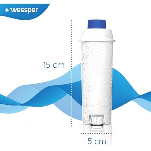  Wessper Coffee Machine Water Filter Replacement Compatible with DeLonghi DLSC002, SER3017 & 5513292811 - Including versions of the ECAM, ESAM, ETAM Series