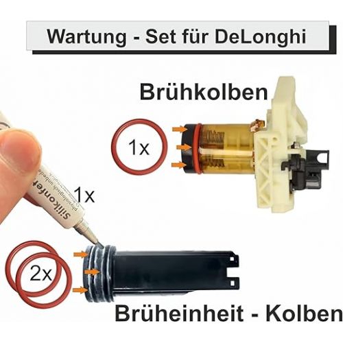  Care Set 3 Seals and 1 Silicone Grease Suitable for Delonghi Fully Automatic Coffee Machine