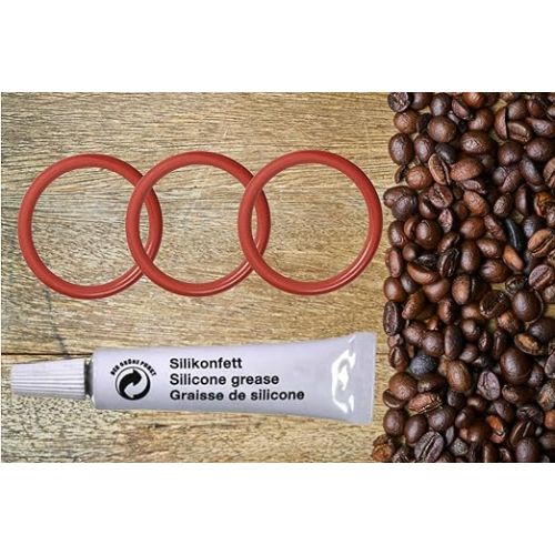  Care Set 3 Seals and 1 Silicone Grease Suitable for Delonghi Fully Automatic Coffee Machine