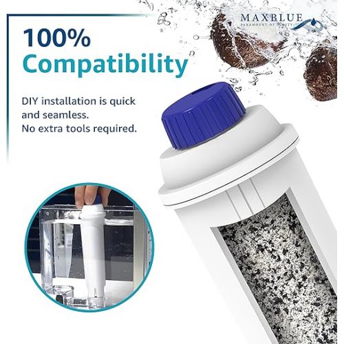  Maxblue Coffee Water Filter, Replacement for De'Longhi® DLSC002 9310926 SER3017 5513292811 Including Various Models from ECAM, ESAM, ETAM, TUV SUD Certified (6)