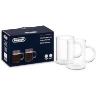 De'Longhi Long Coffee Glasses Set DLSC320, 2 Coffee Mugs Made of Glass, Perfect for Caffe Lungo or Americano, Dishwasher Safe, Capacity 250 ml