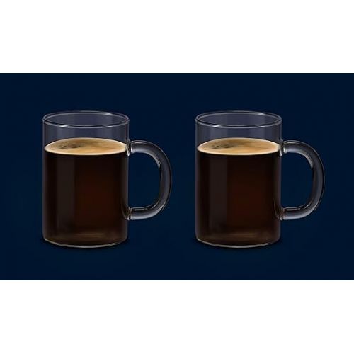  De'Longhi Long Coffee Glasses Set DLSC320, 2 Coffee Mugs Made of Glass, Perfect for Caffe Lungo or Americano, Dishwasher Safe, Capacity 250 ml