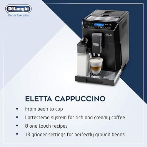  De’Longhi ECAM 44.666.B ELETTA Cappuccino, ECAM44.660.B, Hochglanz-schwarz