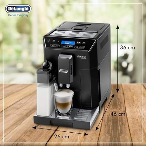  De’Longhi ECAM 44.666.B ELETTA Cappuccino, ECAM44.660.B, Hochglanz-schwarz