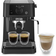 De'Longhi Stilosa EC 235.BK Traditional Espresso Portafilter Machine, Espresso Machine with Manual Milk Frother, for Espresso Powder, 1 Litre Water Tank, Black, 1100 W