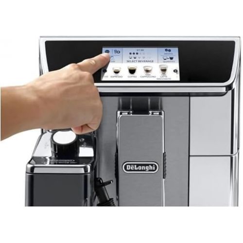  DeLonghi ECAM650.75MS Prima Donna Elite Automatic Coffee Machine, Stainless Steel, TFT Touch Screen Colour Display, 15 Bar Pump Pressure, 470 x 260 x 360 mm, Silver