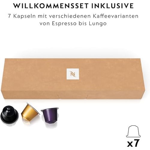  De'Longhi Nespresso Essenza Mini EN 85.B Coffee Capsule Machine, Welcome Set with Capsules in Various Flavours, 19 Bar, Pump Pressure, Space-Saving, Black