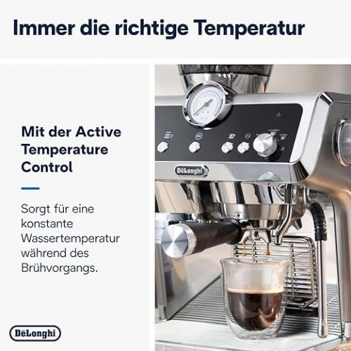  De'Longhi La Specialista Prestigio EC 9355.M - Espresso Filter Machine, Espresso Machine with Integrated Grinder and Professional Milk Foam Nozzle, Stainless Steel