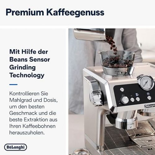  De'Longhi La Specialista Prestigio EC 9355.M - Espresso Filter Machine, Espresso Machine with Integrated Grinder and Professional Milk Foam Nozzle, Stainless Steel