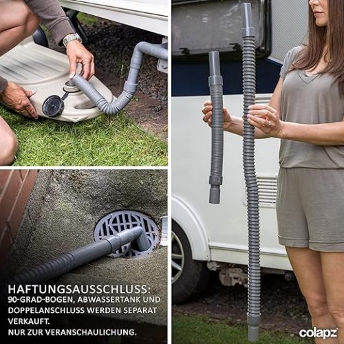  Colapz Water Hose Waste Water Tank for Van/RV/Caravan, Collapsible & Expandable, 4 Metres, Camping Accessories for Travel, Easy to Empty Waste Water