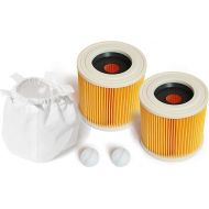 MI:KA:FI 2 x cartridge filters with 1 x filter protection for Karcher multi-purpose vacuum cleaners + wet/dry vacuum cleaner + washing vacuum cleaner WD2 + WD3 + WD3.200 + WD3.300 M + WD3.500 P + SE
