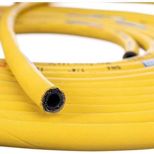  High Pressure Hose 20 m Extension 250 Bar Yellow Steel Braid DN6 M22 Compatible with Karcher HD HDS