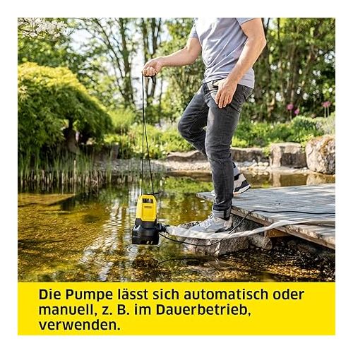  Karcher SP 16.000 Dirt Submersible Dirty Water Pump, Flow rate: max. 16.000 l/h, Immersion Depth (max): 7 m, for Dirty Water with Particles of up to 20 mm, Residual Water Height: 25 mm, Pressure: 0.8