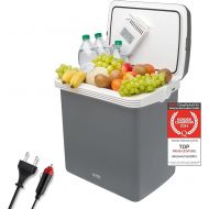 TZS First Austria - 32 Litre Cool Box for Keeping Warm or Cool Thermo-Electric Cool Box 12 Volt and 230 Volt Mini Fridge for Car and Camping Energy Efficiency Class A++