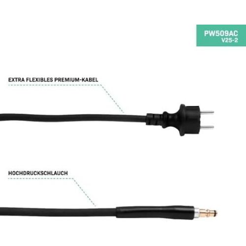  Professional Pressure Washer 195 Bar - Joint Cleaner, Facade Cleaner 2500 W - Patio Cleaner 468 l/h with Premium Accessories | Steam Jet Ideal as Moss Remover, Stone Cleaner | Choose Variant Now