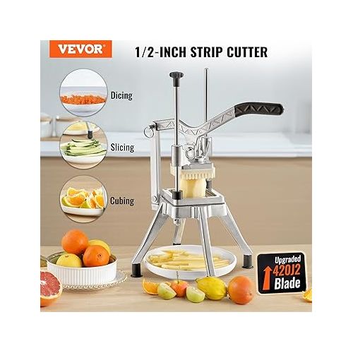  VEVOR Commercial Manual Chopper Multi-Function Stainless Steel Blade 1/2