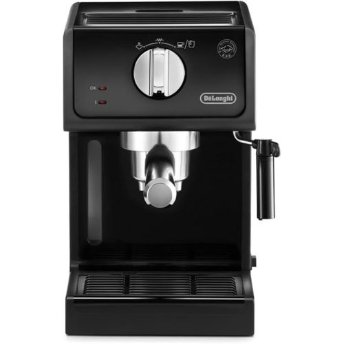  De'Longhi ECP 31.21 - Espresso Siebtragermaschine, Espressomaschine mit AluminiumFinish, inkl. manueller Milchschaumduse, mit Heißwasserfunktion, fur ESE Pads geeignet, 1,1 l Wassertank, schwarz