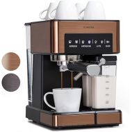 Klarstein Espresso Portafilter Machine with Milk Frother, 1.8 L Mini Espresso Machine with Portafilter, 20 Bar Stainless Steel Coffee Machine, Small, 0.5 L Milk Tank, 1350 W Coffee Machine for Ground