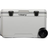 Steamy Marine 70 Roller Cool Box with Wheels, 70 Litres, White