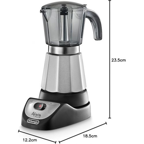  De'Longhi Alicia Plus EMKM6.B Mokkakanne (360° drehbar, 550 W) Silber-Schwarz