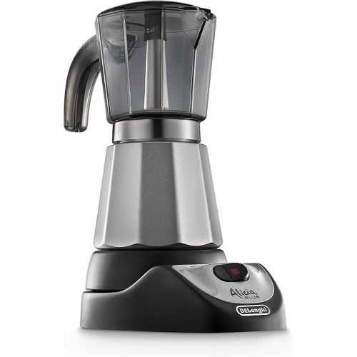  De'Longhi Alicia Plus EMKM6.B Mokkakanne (360° drehbar, 550 W) Silber-Schwarz