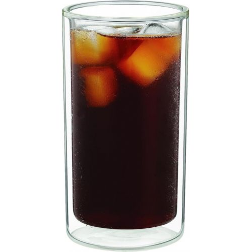  De'Longhi Cold Brew Glasses DLSC325 Double Walled Thermal Glasses, Set of 2, Dishwasher Safe, Capacity 300 ml, Ideal for Cold and Hot Coffee Drinks