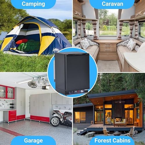  SMETA Gas Fridge, Camping Fridge 12 V 230 V Gas, Fridge 12 V, Camping Fridge Gas, Fridge Gas 40 L, Reversible Door for Motorhome, Caravan