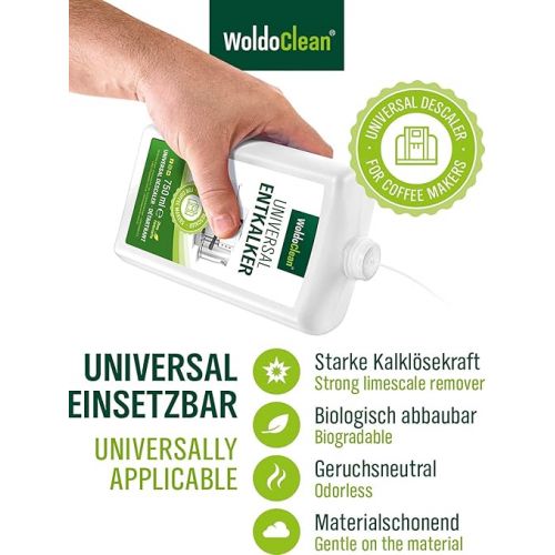  WoldoClean Descaler Coffee Machine for Descaling 750 ml - Universal Limescale Remover for 6 Descaling Processes